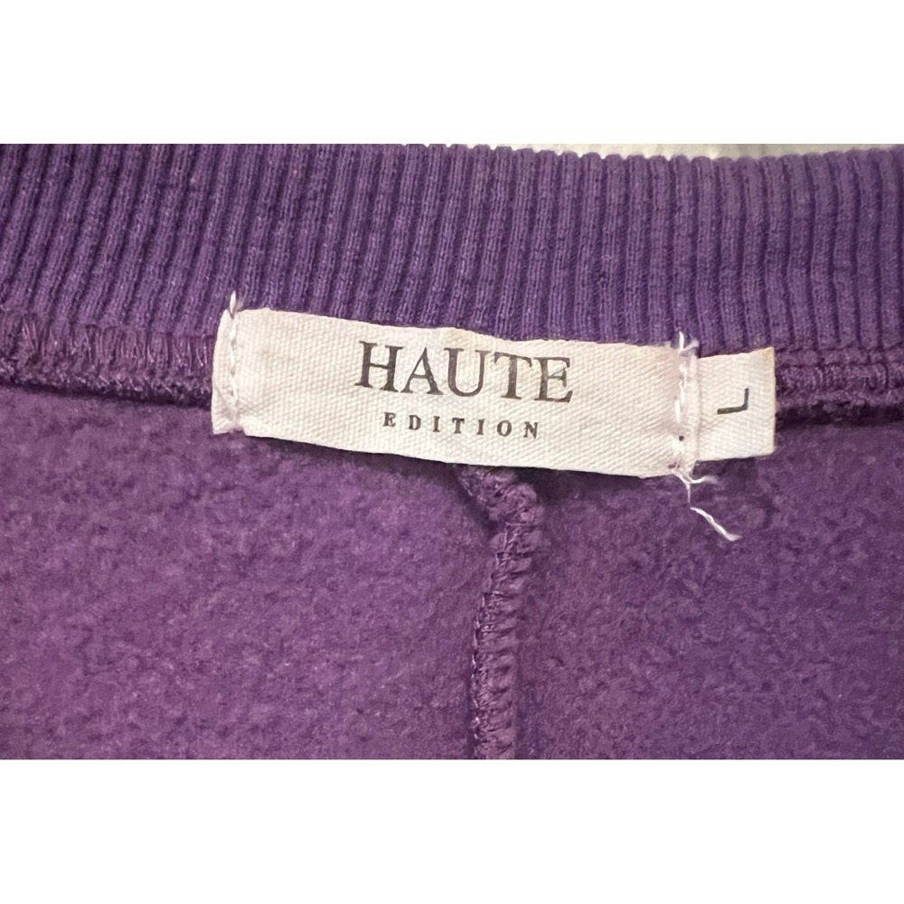Haute Edition Purple V-Neck Sweatshirt Dress Long Sleeve L (1156) - Picture 3 of 15